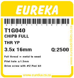 T1G040 - Chipboard Screw -T1G040_Label_T